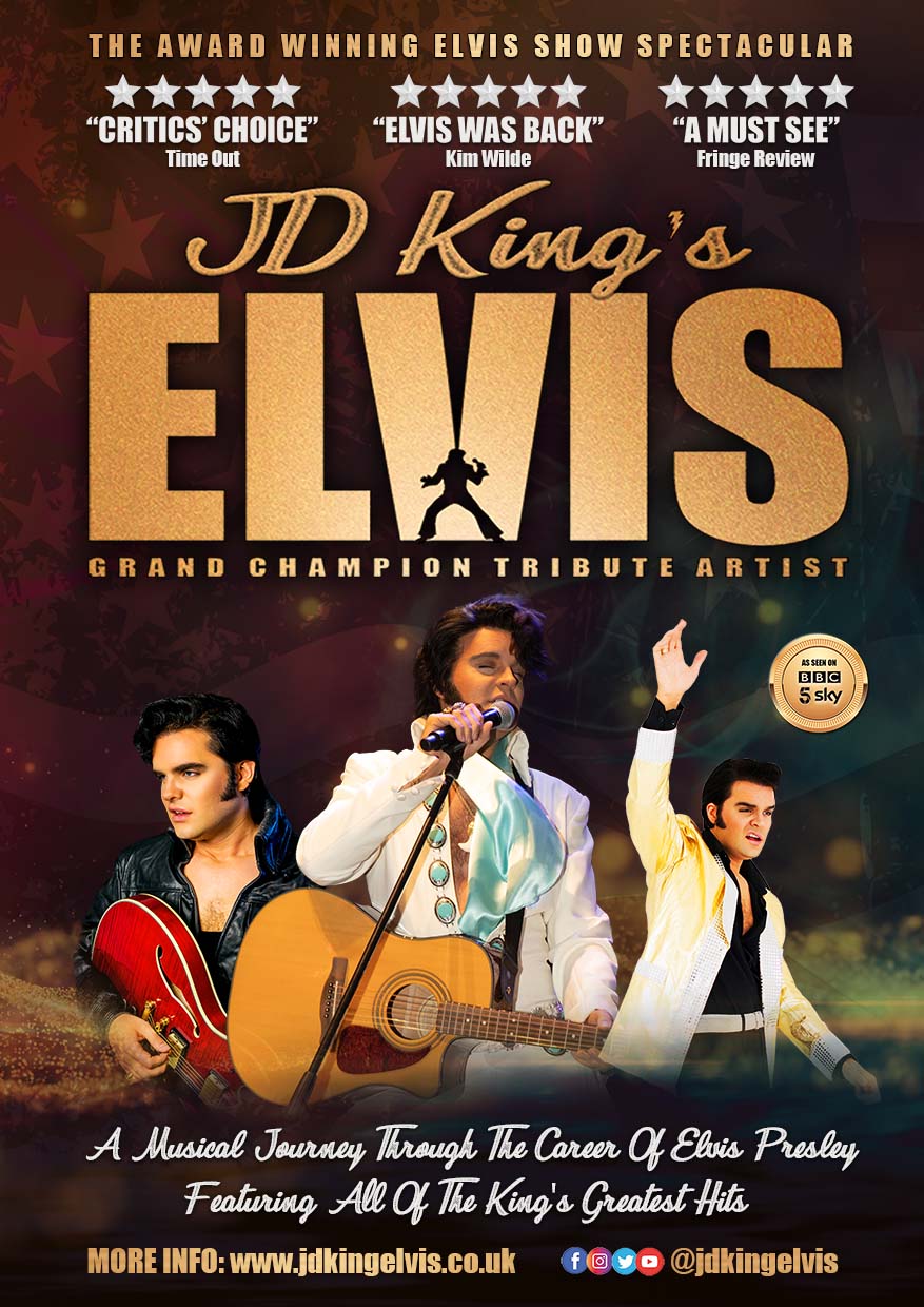 Elvis Impersonator JD King show poster 2023